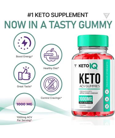 Keto IQ ACV Gummies - Advanced Weight Loss Supplement for Men & Women | 1000MG Apple Cider Vinegar & Folic Acid - 60 Gummies - Buy Online on GoSupps.com