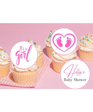 edible 20 x BABY SHOWER Girl cupcake toppers PERSONALISED UNCUT (wafer paper) Rice Paper - Buy Online on GoSupps.com