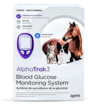 AlphaTrak 3, 8 Piece Pet Blood Glucose Monitoring Kit For Diabetic Cats, Dogs, And Horses All-In-One Solution for In-Clinic Or At Home