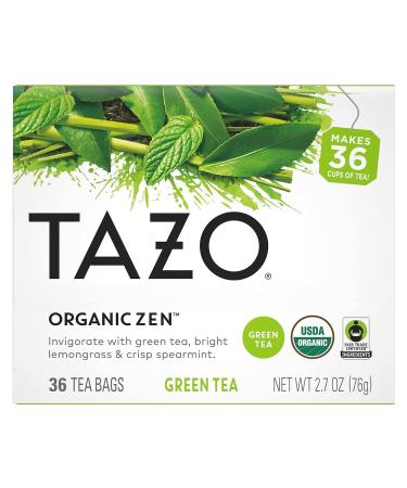 TAZO Organic Zen Green Tea - 36 Tea Bags | Premium Loose Leaf Green Tea for Relaxation | International Shipping Available - Buy Online on GoSupps.com