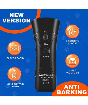 Anti Barking Device - Bark Begone - Ultrasonic Dog Barking Deterrent & 3 in 1 Bark Control Tool Pet Training Device Handheld Trainer Stop Barking & Repellent Indoor Outdoor (Black) Black-AA - Buy Online on GoSupps.com