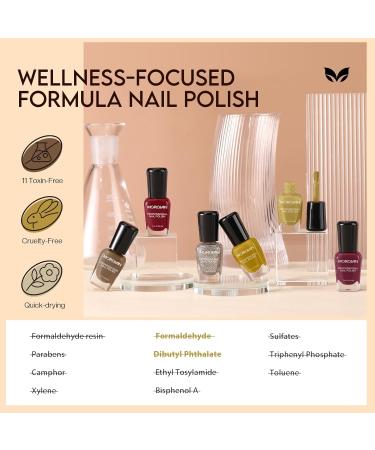 Morovan Nail Polish Set - Red Glitter Quick Dry 0.25 oz Fingernail & Toenail Polish Kit for Women | Glossy Nail Polish Gifts | Fall Sunset Collection - Buy Online on GoSupps.com