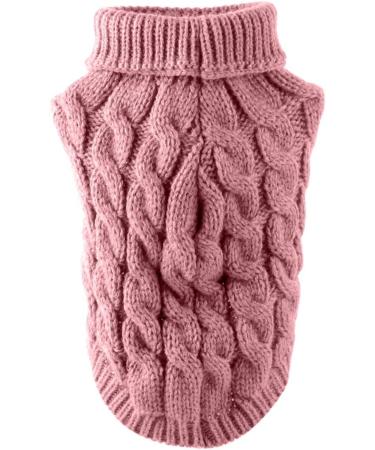 Tower Collar Knitting Sweater for Pets | Winter Warmers for Dogs & Cats | Thick Crochet Coats in S Rose - Buy Online on GoSupps.com