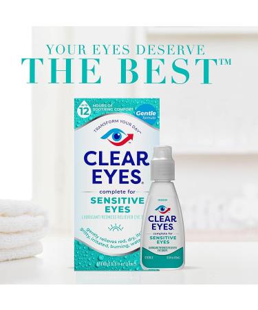 Clear Eyes Sensitive Eyes Redness Reliever Eye Drops - 0.5 oz - Buy Online on GoSupps.com