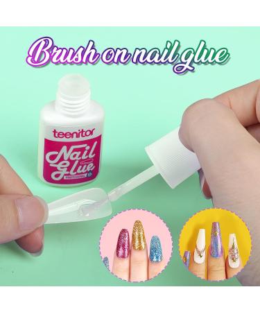 Teenitor Clear Stiletto Nail Tips Set | 600pcs Almond Shape Fake Nails with Glue | Acrylic Nail Clipper and Stand Included - Buy Online on GoSupps.com