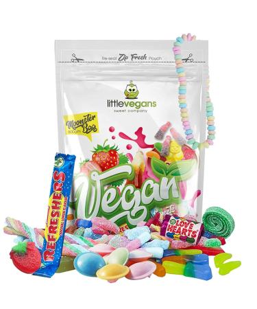 Little Vegans Sweet Company Vegan Sweets Pick and Mix - Monster 800g Bulk Bag of Classic Old Fashioned British Retro Sweets Contains Approved Halal Sweets Diary Free and Gelatine Free Sweets