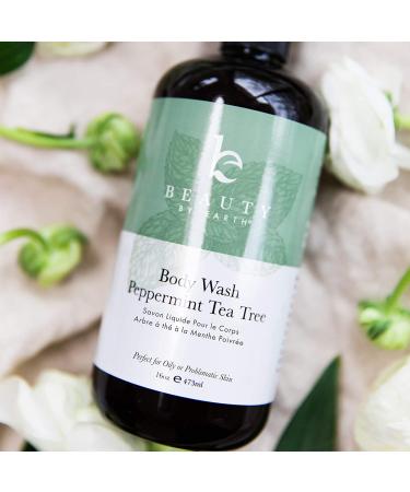 Peppermint Tea Tree Body Wash 16 Fl Oz - Organic Shower Gel for Men & Women, Acne Soothing Soap for Oily Skin - Buy Online on GoSupps.com