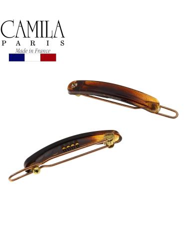 Camila Paris CP2863/2 French Hair Clips for Women & Girls - Pack of 2 Tortoiseshell Side Slide-in Barrette Clips - Strong Hold, No Slip Grip, Fashionable & Durable - 1.25 Inch - Made in France - Buy Online on GoSupps.com