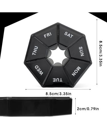 Buy Wllhyf 7-Day Portable Pill Organizer Bag - Travel-Friendly Daily Medicine Planner & Vitamin Holder (Black) - Buy Online on GoSupps.com