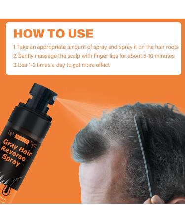 Herbal Gray Hair Reverse Spray | Smoothing Darkening & Growth Serum for Thinning Hair | Polygonum Multiflorum Conditioner for Men & Women - Buy Online on GoSupps.com