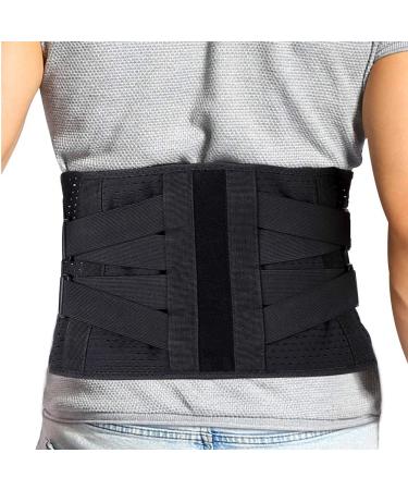 Yosoo Lumbar Brace Belt Lower Back Support Brace YHG Double Pressure Nursing Belt Adjustable Lumbar Support Black XL Code Suitable for Waist Cir