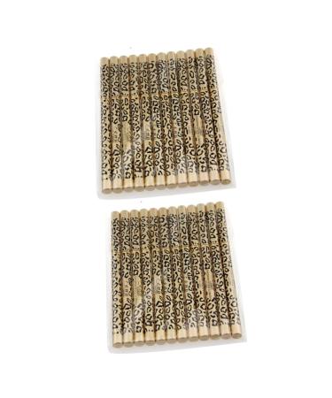 Beavorty 2pcs set 12pcs Waterproof Pencil Shell Black Brush of Eyebrow & Pens Double-ended Eyeliner Leopard