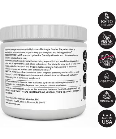 Hydromins Keto Electrolyte Powder - Raspberry Lemon Flavor - 50 Servings | Hydration Drink Mix for Energy, Leg Cramp Relief - Vegan & Keto Friendly - No Sugar - Buy Online on GoSupps.com
