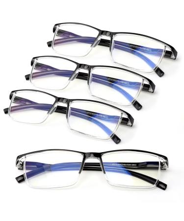 Outray 4 Pack Blue Light Blocking Reading Glasses for Men And Women Computer Readers with Spring Hinges Anti Glare/Eye Strain 4 Pack Black 2.5 x