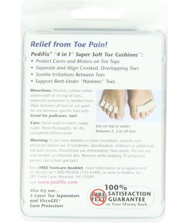 PediFix '4 In 1' Super Soft Toe Cushions - 2 Count Pack for Toe Comfort - Buy Online on GoSupps.com