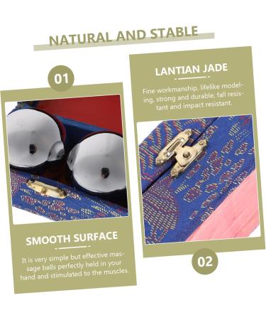 Clispeed Baoding Balls Set - Stainless Steel Hand Training & Massage Toy | 4.5cm Marble Baoding Balls for Fitness & Relaxation - Buy Online on GoSupps.com