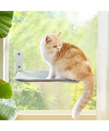 Aepiraza Cat Window Perch, Cat Window Hammock for Indoor Cats, Space Saving Adjustable Durable Safety Steady Cat Bed Washable for Large Cats Sunbathing, Napping & Overlooking