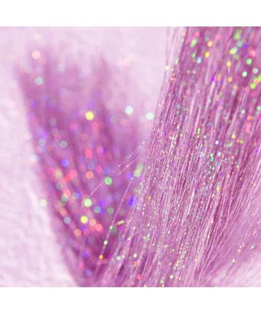 600 Glitter Metal Wire Hair Extensions Tinsel Straight Hair Accessories Holographic Dazzle Colour Straight Hair Extensions Ladies and Girls Hair Accessories (Gold Silver Pink) - Buy Online on GoSupps.com