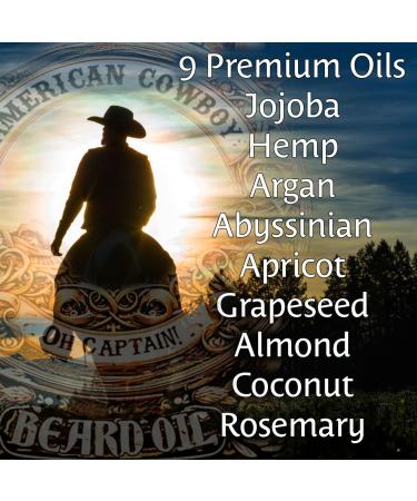 Buy Oh Captain! American Cowboy Beard Oil - Premium 9 Natural Oils Blend for Healthier Beards - Buy Online on GoSupps.com