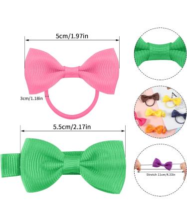 40 pcs Baby Hair Ties & 10 pcs Hair Clips Set for Toddlers - Elastic Hair Bands and Ribbon Bows, Girls Hair Accessories - Buy Online on GoSupps.com