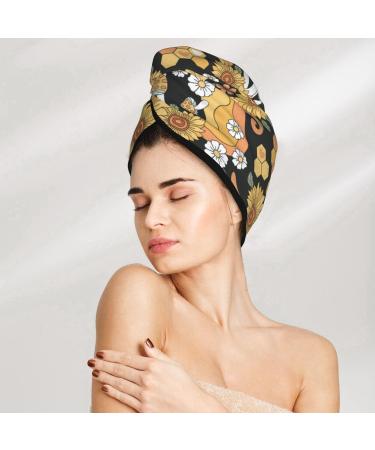 Mushroom Honeycomb Microfiber Hair Towel | Super Absorbent Coral Velvet Wrap for Long Curly Hair | Quick Dry Cap for Women - Buy Online on GoSupps.com