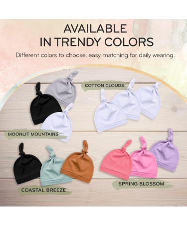 KiddyCare Newborn Hat - GOTS Organic Cotton Baby Hats for 6-12 Months - Cherry Lavender Rose Design - Baby Girl/Boy Spring Blossom - Buy Online on GoSupps.com