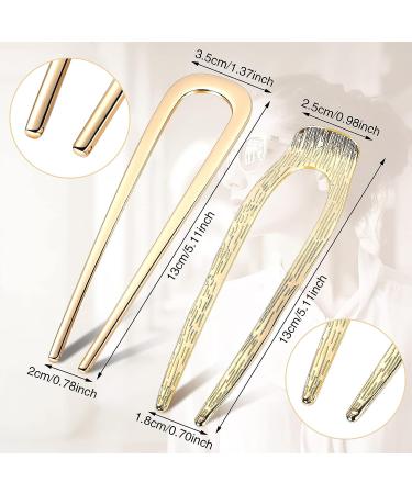 4Pcs Plus-Size U-Shaped French Hair Pins for Longer & Thicker Hair - 5.11Inch Metal Vintage Hair Sticks (2 Styles) - Buy Online on GoSupps.com