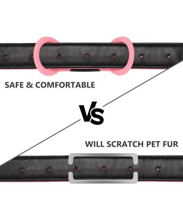 Personalized Gisurey Dog Brand Engraved Silent Slide-On Collars - Durable Stainless Steel Easy to Read Pink & Black | Custom Dog & Cat Neck Tags - Buy Online on GoSupps.com