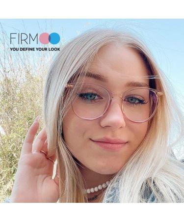 Firmoo 1.5x Blue Light Filter Reading Glasses for Men & Women - Anti-Scratch Visual Aid Clear Pink Design - Buy Online on GoSupps.com