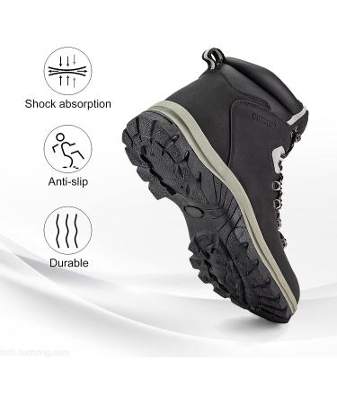 ZASEPY Men's Waterproof Hiking Boots - Lightweight, Non-Slip, Mid Top Ankle Boot for Outdoor Activities - Black (Size 8) - Buy Online on GoSupps.com