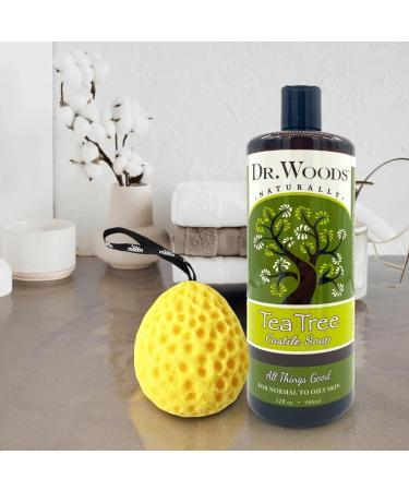  Buy Tea Tree Castile Liquid Soap with Organic Shea Butter - Versatile Moisturizing & Sulfate-Free | 946ml 32oz Bundle with Bath Sponge | Pack of 5 - International Shipping Available  - Buy Online on GoSupps.com
