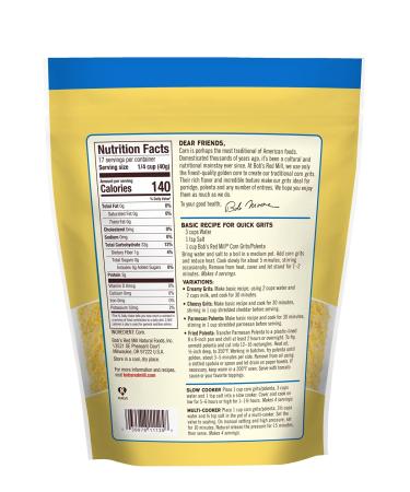 Bob's Red Mill Corn Grits Polenta 24 OZ - Pack of 4 | Gluten-Free | Gourmet Cooking - Buy Online on GoSupps.com