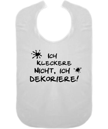 Funny Waterproof Adult Bib - 'I Don't Spill I Decorate' - Perfect Gift for Pensioners - White Eating Apron - Buy Online on GoSupps.com
