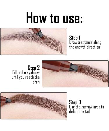 2 PCS Eyebrow Pencil Eyebrow Pen Long Lasting Waterproof Eyebrow Pencil Microblading Eyebrow Pen Eye Brow Pencils for Women Natural Looking Black & Reddish-brown 2 count (Pack of 1) 02 Black & Reddish-brown - Buy Online on GoSupps.com