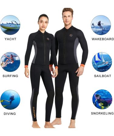 Wetsuit Pants and Tops Set 3mm Neoprene for Men, Large - Perfect for Diving, Surfing, Swimming - Black - Buy Online on GoSupps.com