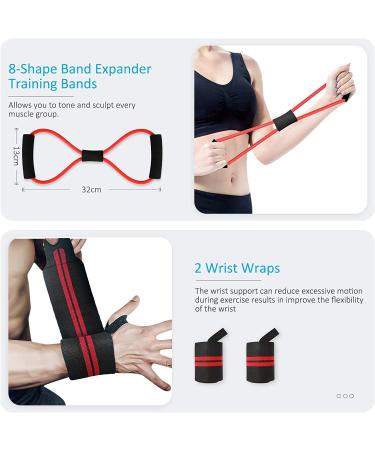 16pcs Resistance Bands Set with Handles - Premium Strength Training & Fitness Kit - Buy Online on GoSupps.com