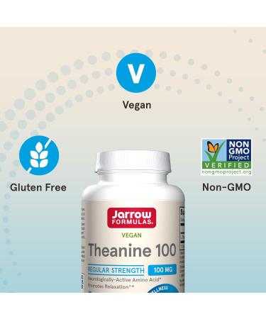 Jarrow Formulas Theanine 100 - 100 mg, 60 Veggie Caps | Calm & Focus Supplement - Buy Online on GoSupps.com