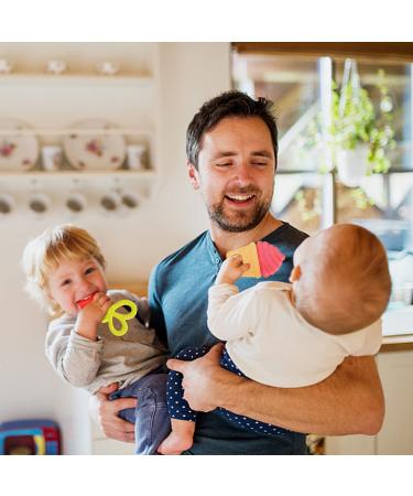SLGOL Fruit Teething Toys 4 Pack - BPA Free Silicone Teethers for Babies 3 Months+ - Cute Infant Shower Gifts - Buy Online on GoSupps.com