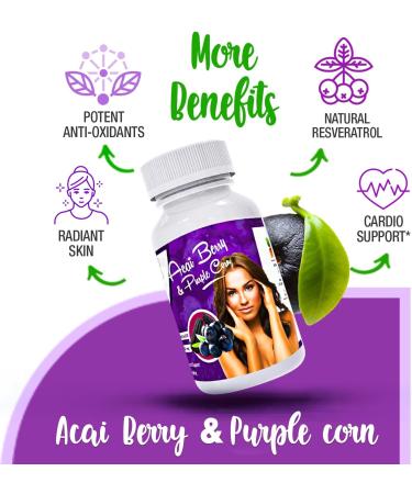 Acai with Purple Corn Capsules l 1000mg per Serving High Antioxidant Source Pills l Inmune Support Superfood l (100 count) - Buy Online on GoSupps.com
