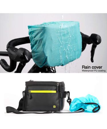 Rhinowalk Waterproof Bicycle Handlebar Pocket Bag - Matte Green | Front Wheel Camera & Cell Phone Holder with Transparent Window - Buy Online on GoSupps.com