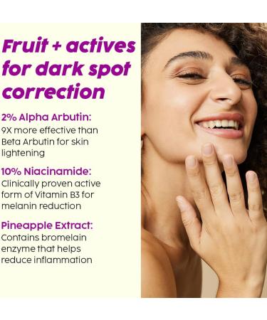 PLIX - THE PLANT FIX Alpha Arbutin S rum de d pigmentation pour le visage ros l'ananas 2 % pour l' limination de la pigmentation et des taches sombres unisexe avec 10 % de niacinamide 5 % PHA pour - Buy Online on GoSupps.com