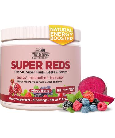 Country Farms Super Reds Energizing Polyphenol Superfood - Berry - 20 Servings - Buy Online on GoSupps.com