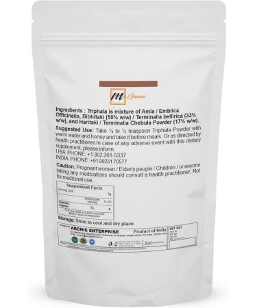 mGanna 100% Natural Triphala Powder - 227g/0.5lbs for Glowing Skin & Health Care - Buy Online on GoSupps.com