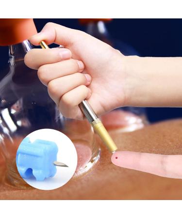 Blood Lancet Pen Stainless Steel Lancet Device Blood Test Pen Compatible Sterile-Tip-Lancets for Cupping Acupuncture Massage Physiotherapy - Buy Online on GoSupps.com