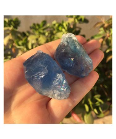 Fluorite 2pcs Pretty Natural raw Blue Fluorite Rough Stone Natural Quartz Crystals Stone for Natural Crystal Rough