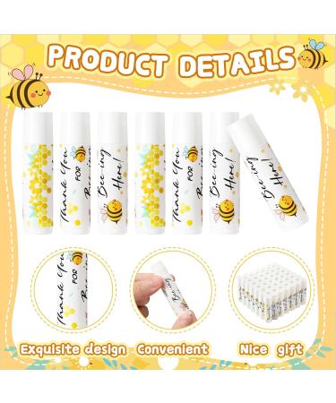 50 Sets Bee Lip Balm Bulk - Baby Shower Favors with Organza Bags & Thank You Tags | Bee Themed Gifts for Baptisms & Birthday Parties - Buy Online on GoSupps.com