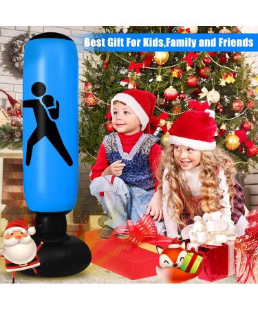 Kids Christmas Punching Bag - 63 Bounce-Back Anger Toy for Boys & Girls - Martial Arts Training & Energy Release - Blue - Buy Online on GoSupps.com