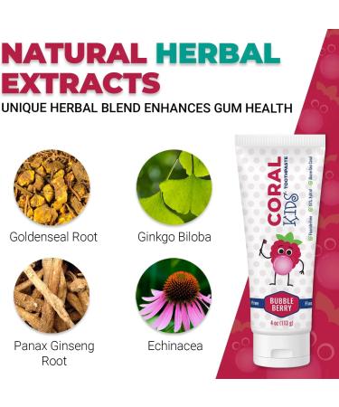 Coral White - Kids Bubble Berry Fluoride Free Toothpaste - 4 Ounces (2 Pack) - Buy Online on GoSupps.com