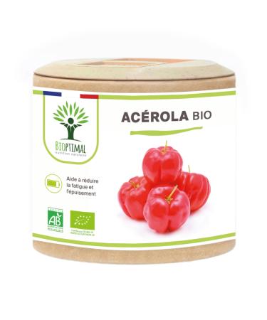 Acerola Bio - Bioptimal - Compl ment Alimentaire - Extrait d'Ac rola en G lule - 17% de Vitamine C Biodisponible - Anti-Fatigue Immunit - Fabriqu in France - Certifi par Ecocert - 60 g lules 60 unit (Lot de 1)
