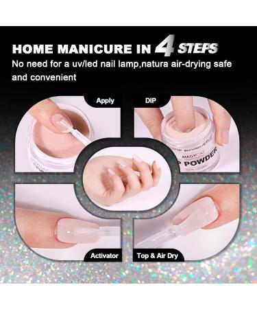 8 Colors Dip Powder Nail Set - Classic Black White & Gray Collection | DIY Glitter Pastel Nail Kit for Women | No Nail Lamp Required - Buy Online on GoSupps.com